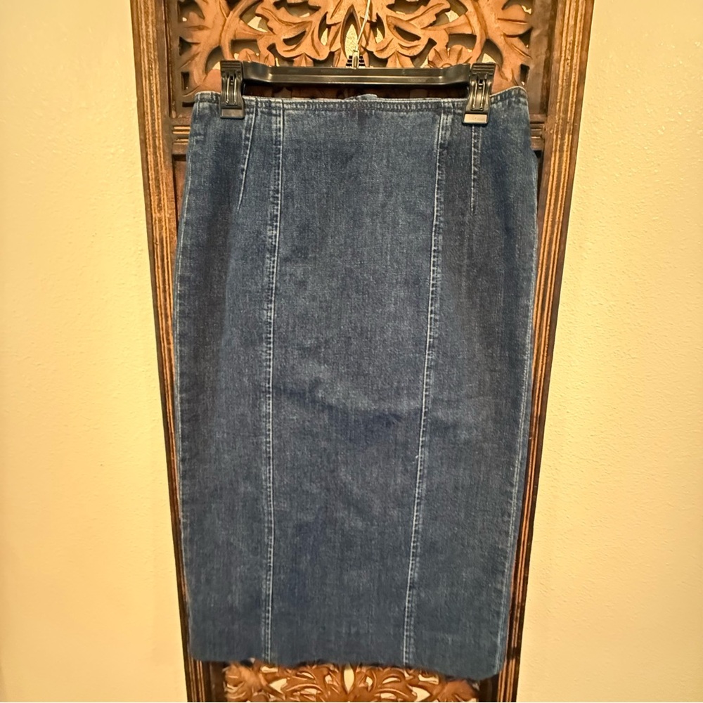 J. Crew Dark Blue Denim Pencil Skirt